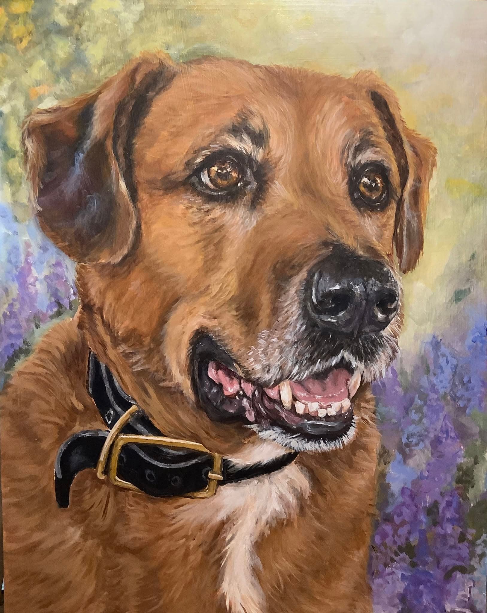 Hunter — commissioned portrait of a golden hound