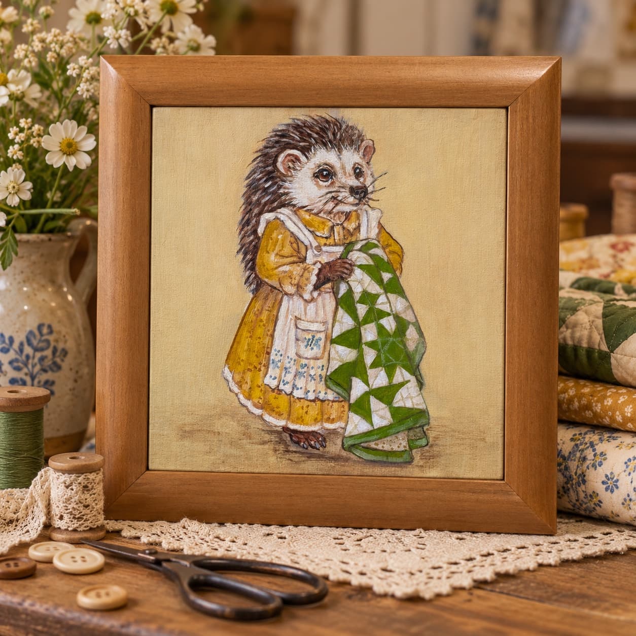 Hattie, Seamstress/Quilter: the original painting