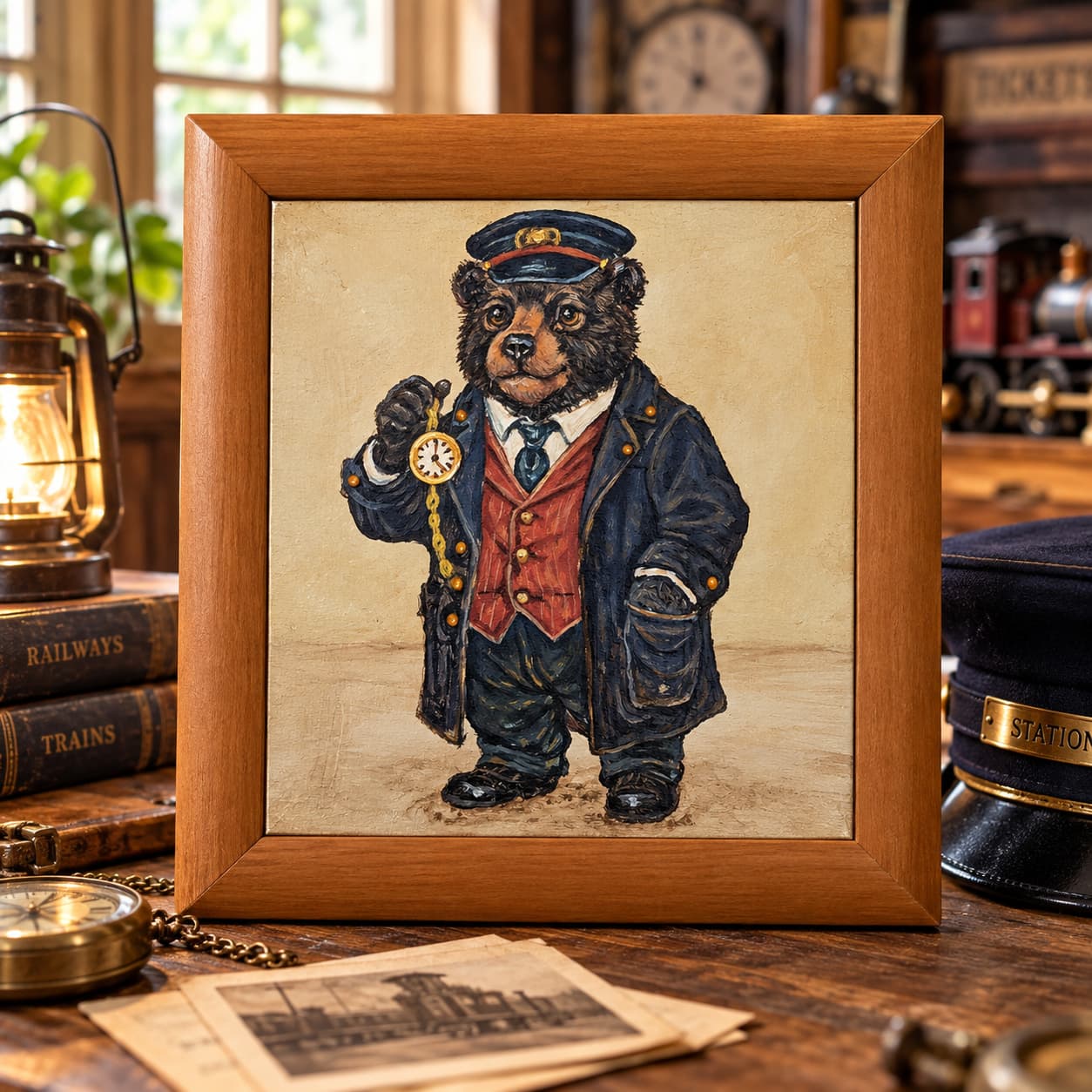 Hugo, The Station Master: the original painting